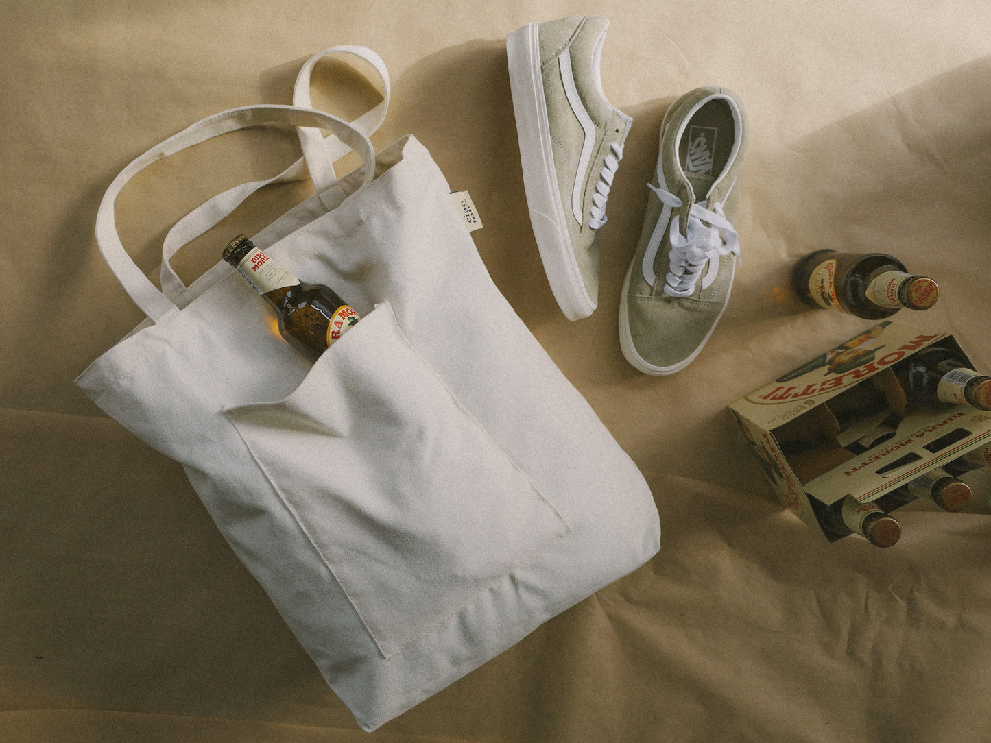 beige tote