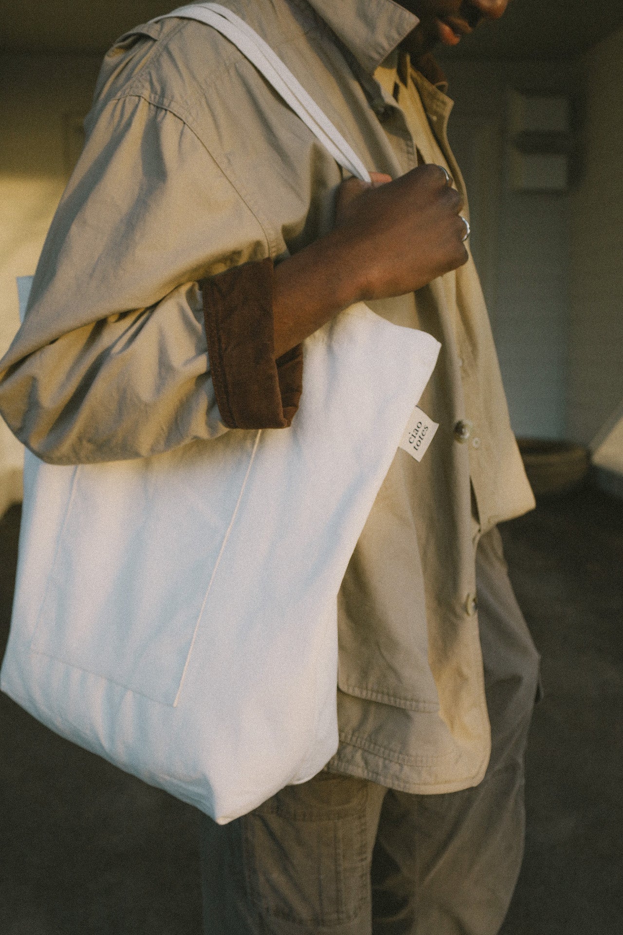 beige tote